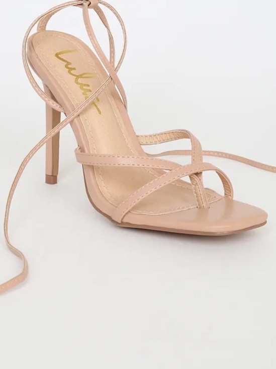 Lulus Shoes - NWOB Lulus Simonee Light Nude Lace-Up High Heel Sandals